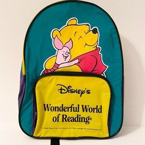 Vintage Disneys Wonderful World of Reading Winnie The Pooh Kids Backpack
